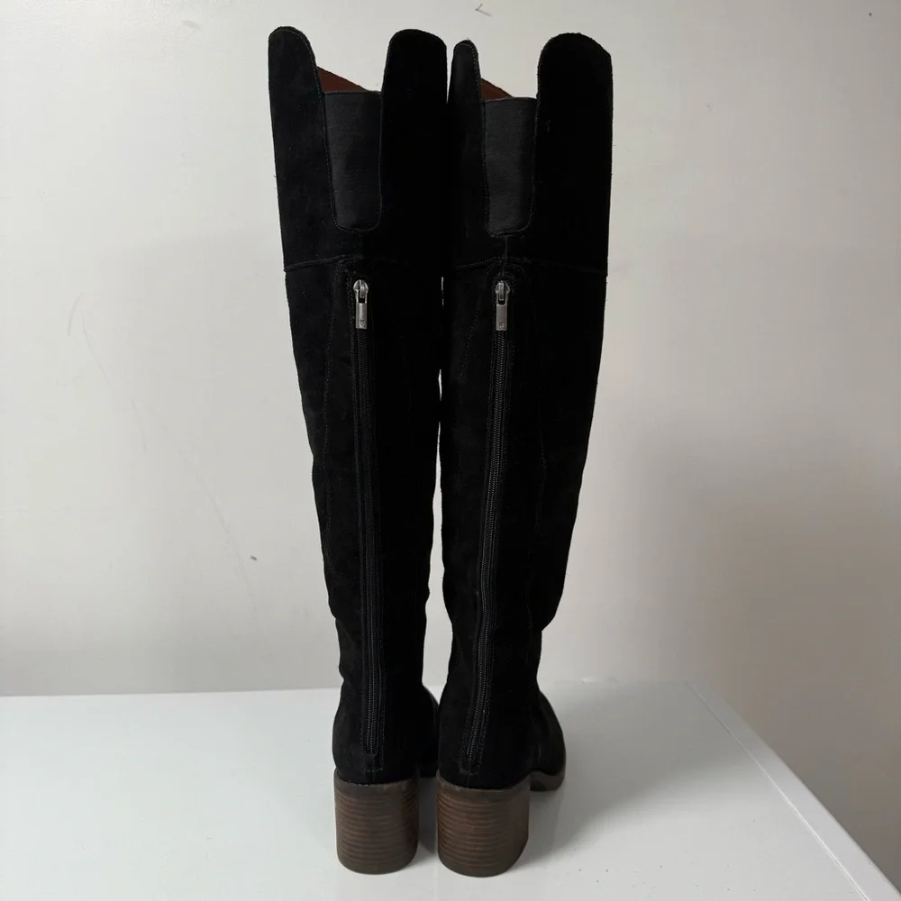 Lucky Brand Black Suede Tall Heeled Boots
